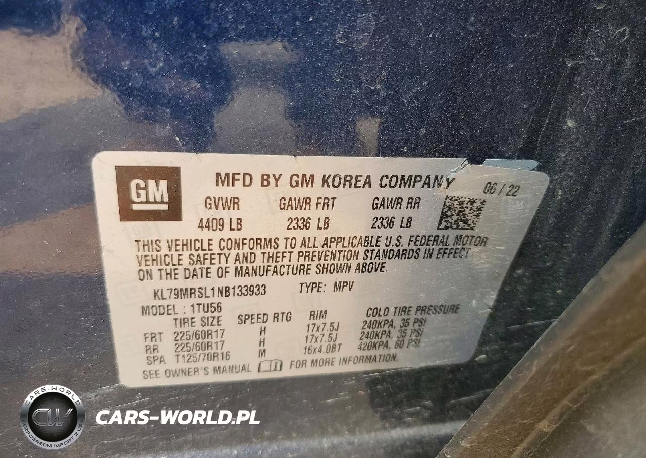 2022 Chevrolet Trailblazer Lt VIN:KL79MRSL1NB133933 - 13