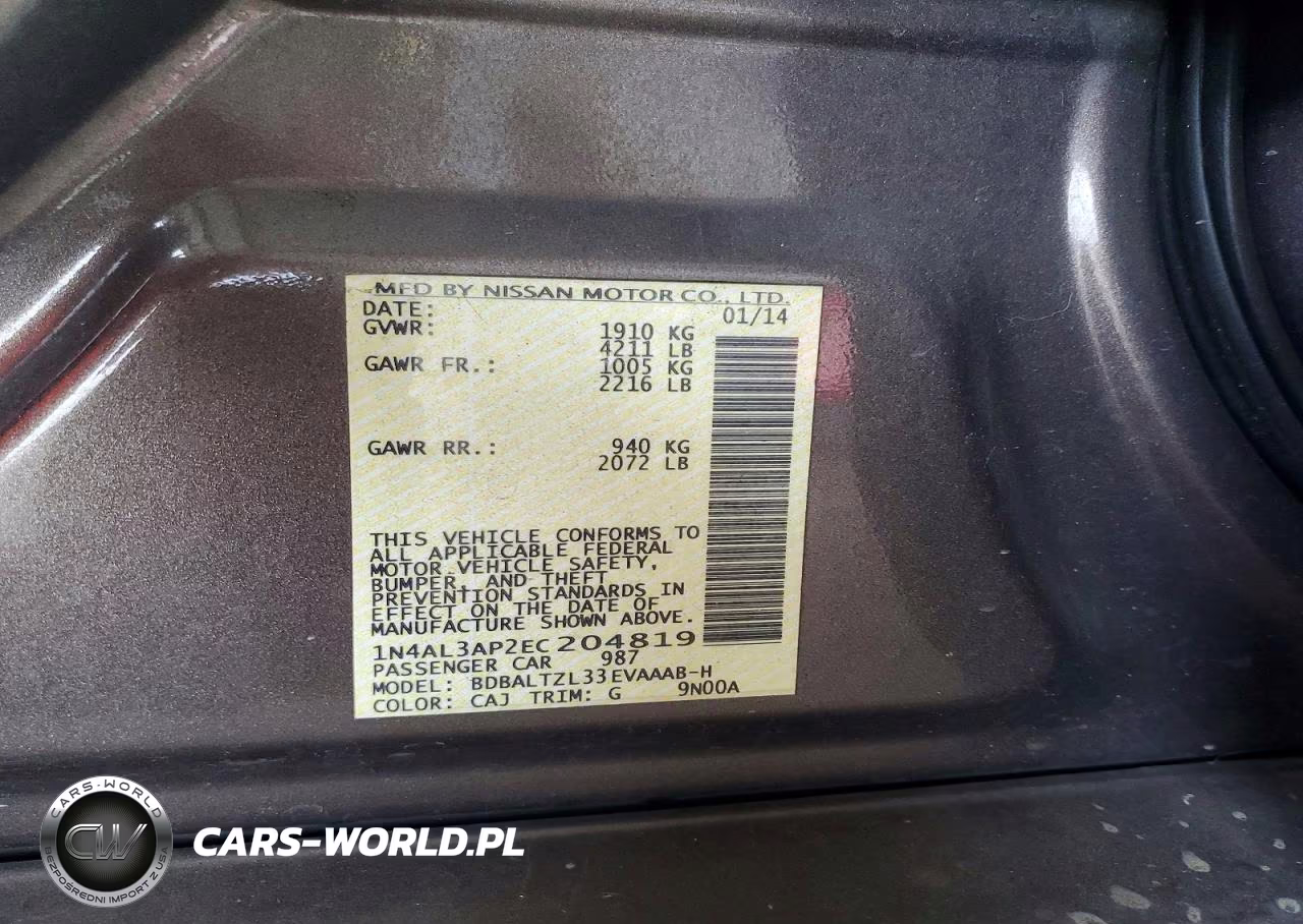 2014 Nissan Altima 2.5 VIN:1N4AL3AP2EC204819 - 12