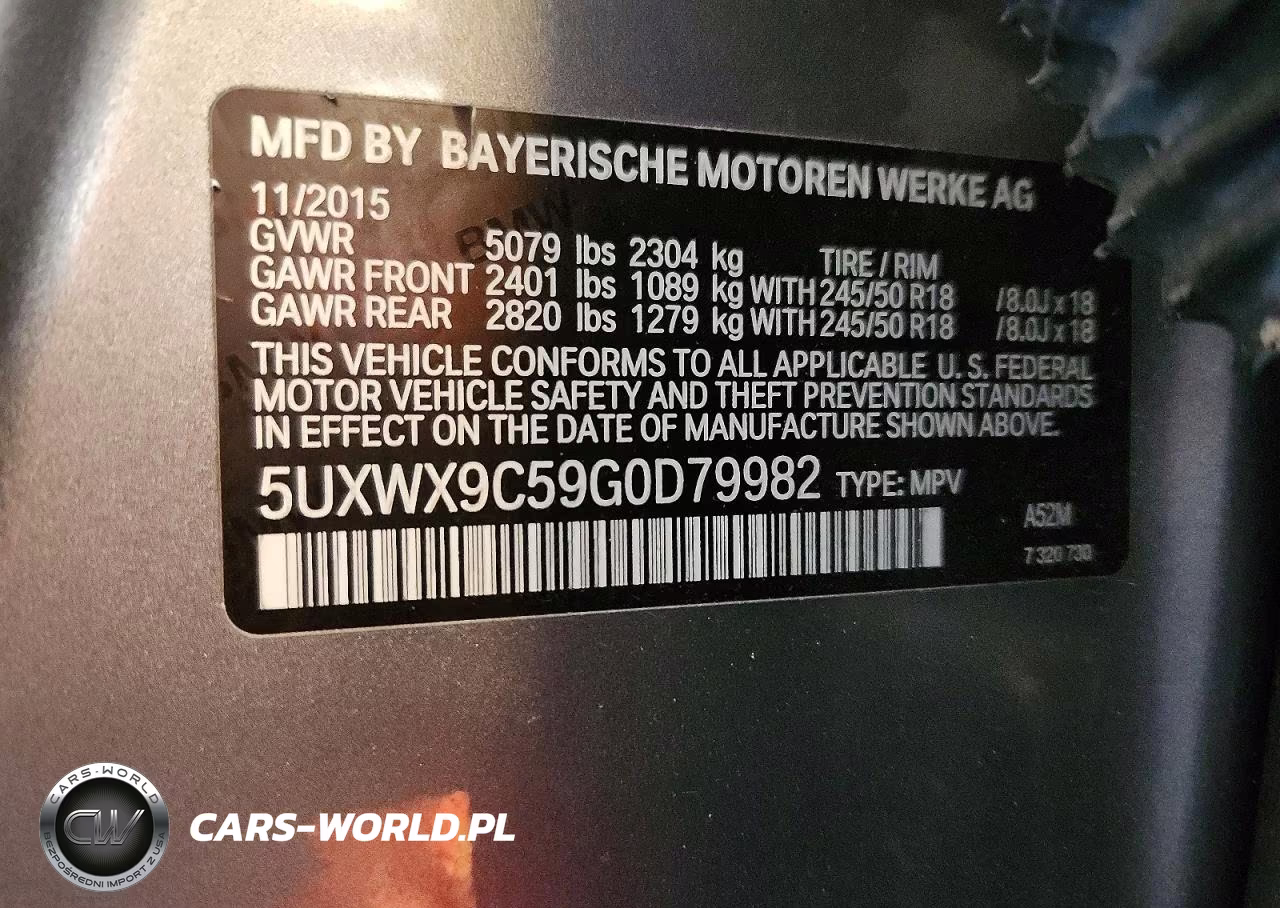 2016 BMW X3 xDrive28I VIN:5UXWX9C59G0D79982 - 14