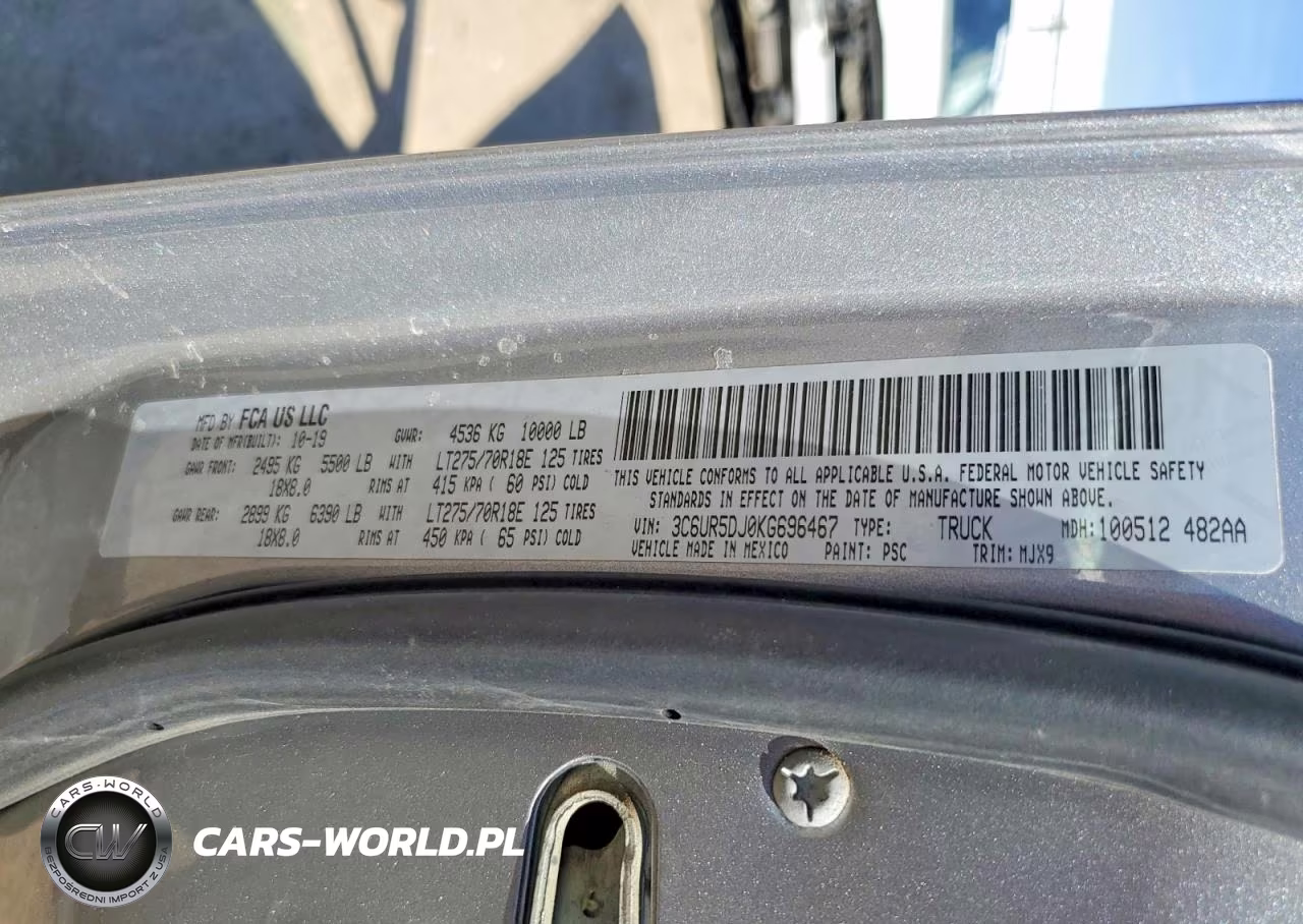 2019 Ram 2500 Big Horn VIN:3C6UR5DJ0KG696467 - 12