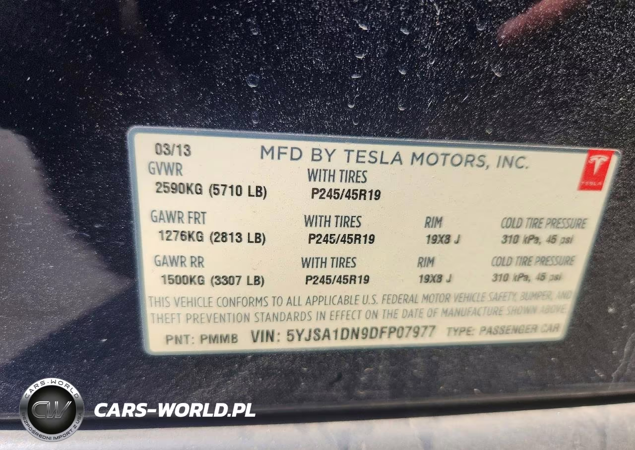 2013 Tesla Model S VIN:5YJSA1DN9DFP07977 - 12