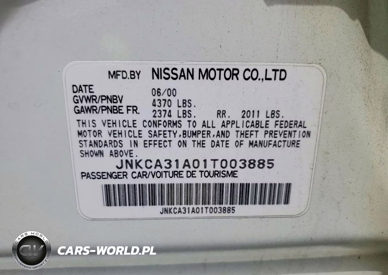 2001 Infiniti I30 Base VIN:JNKCA31A01T003885 - 12