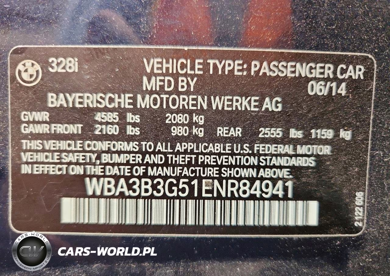 2014 BMW 328 Xi VIN:WBA3B3G51ENR84941 - 12