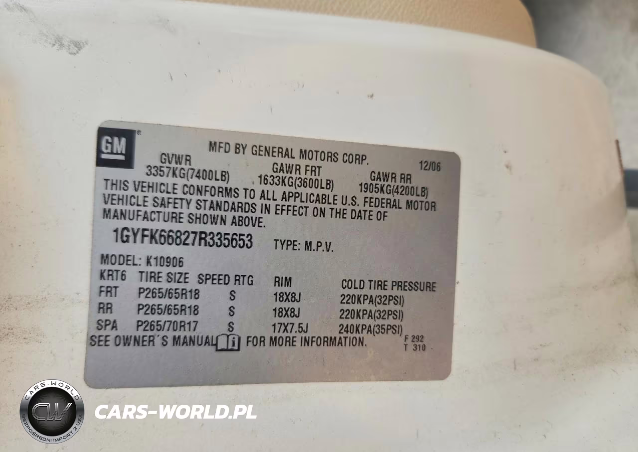 2007 Cadillac Escalade Esv VIN:1GYFK66827R335653 - 13