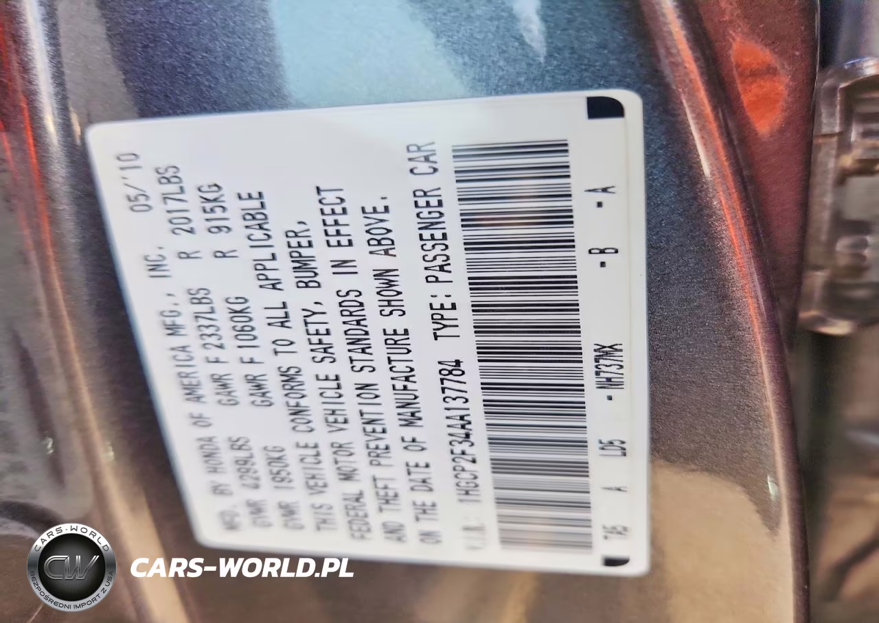 2010 Honda Accord VIN:1HGCP2F34AA137784 - 12