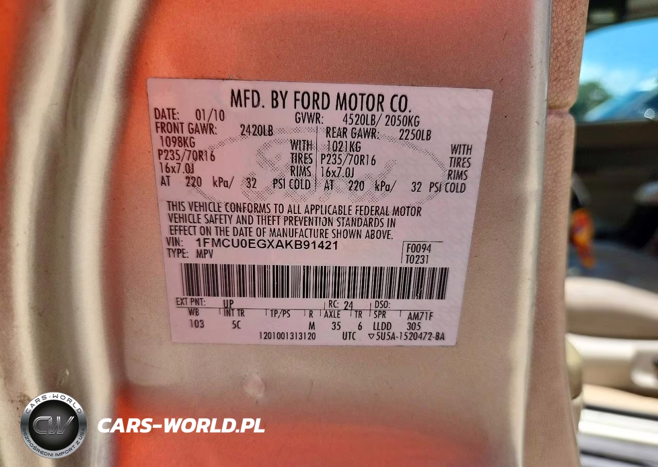 2010 Ford Escape Limited VIN:1FMCU0EGXAKB91421 - 12