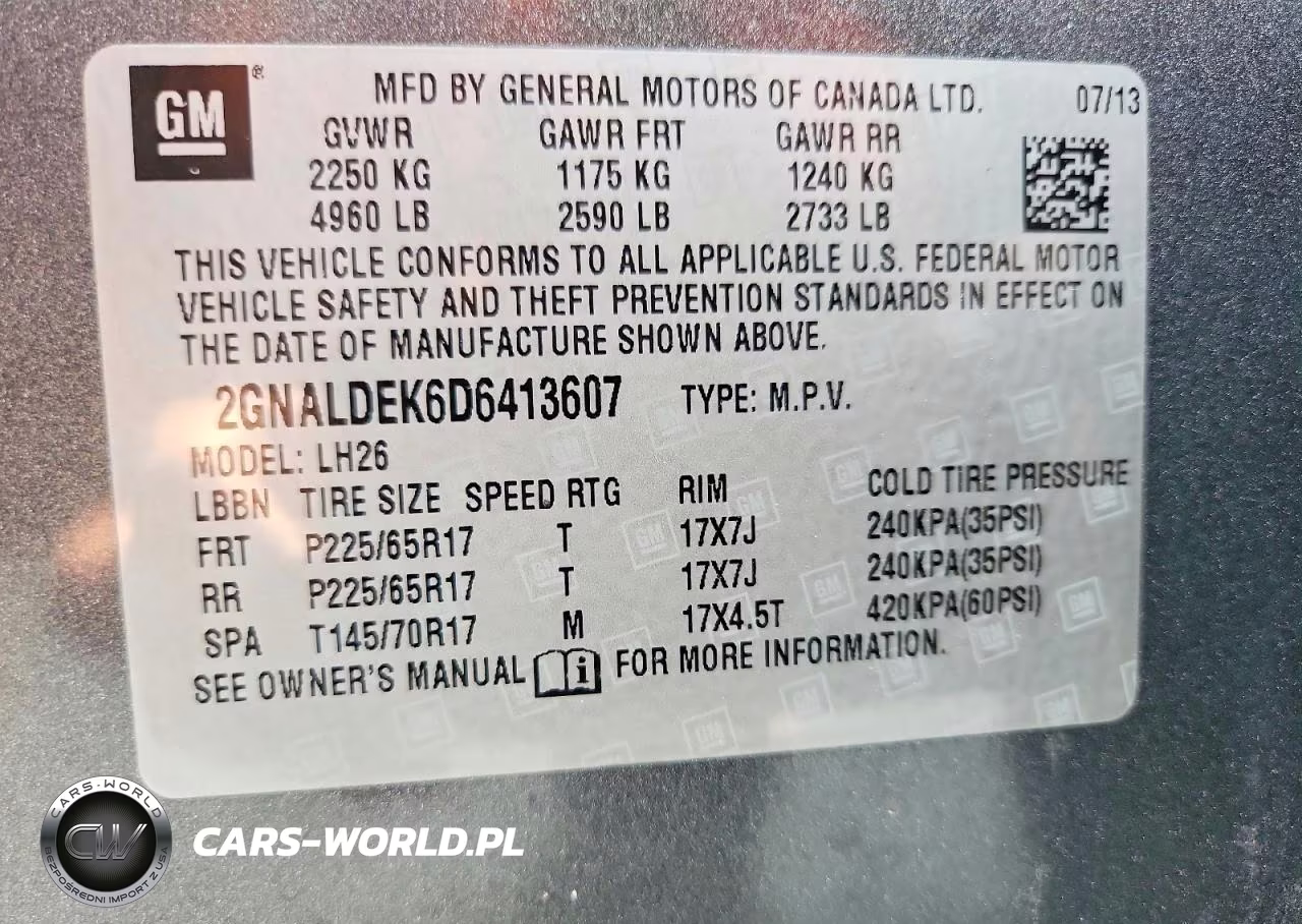 2013 Chevrolet Equinox Lt VIN:2GNALDEK6D6413607 - 13