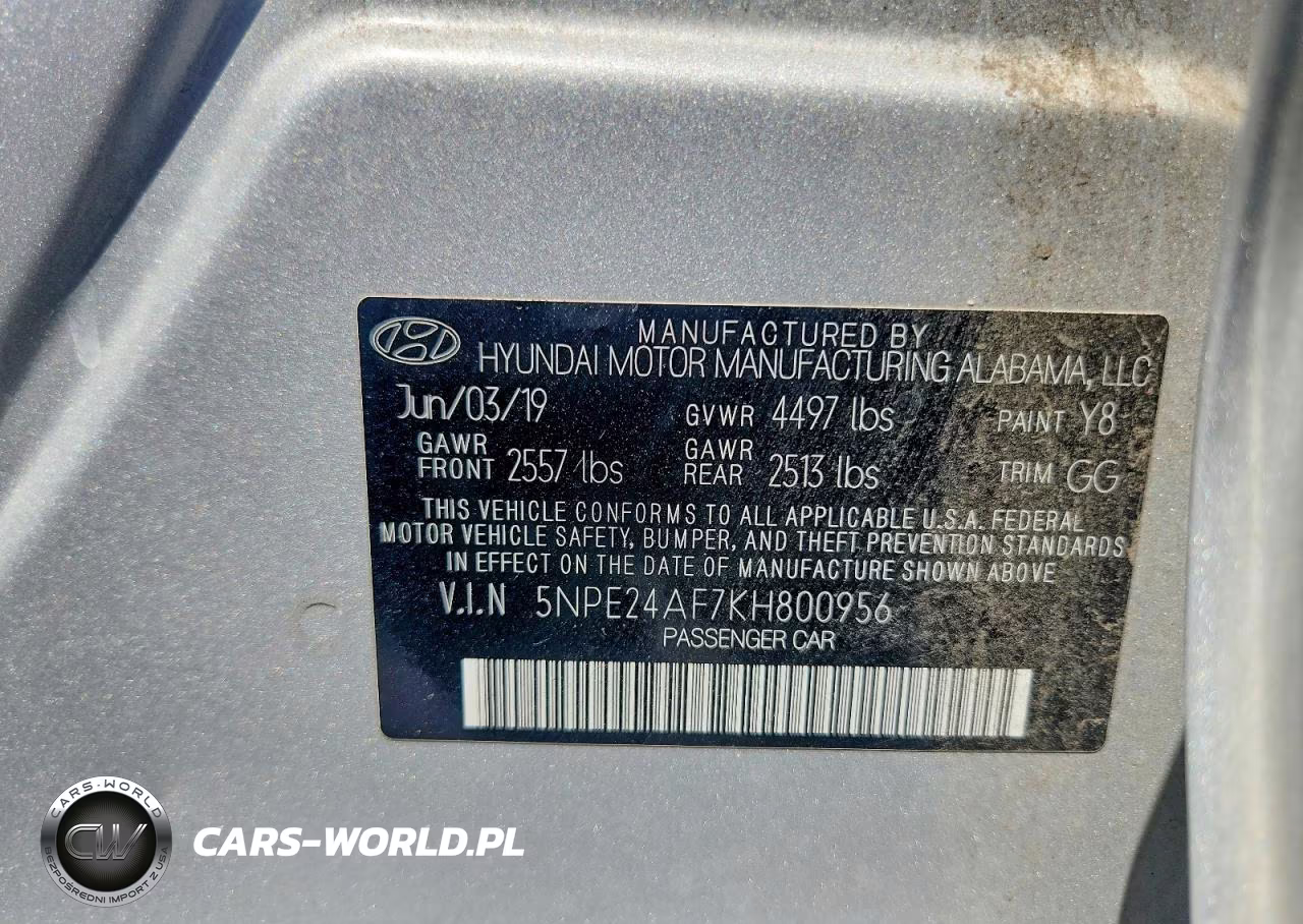 2019 Hyundai Sonata Se VIN:5NPE24AF7KH800956 - 13