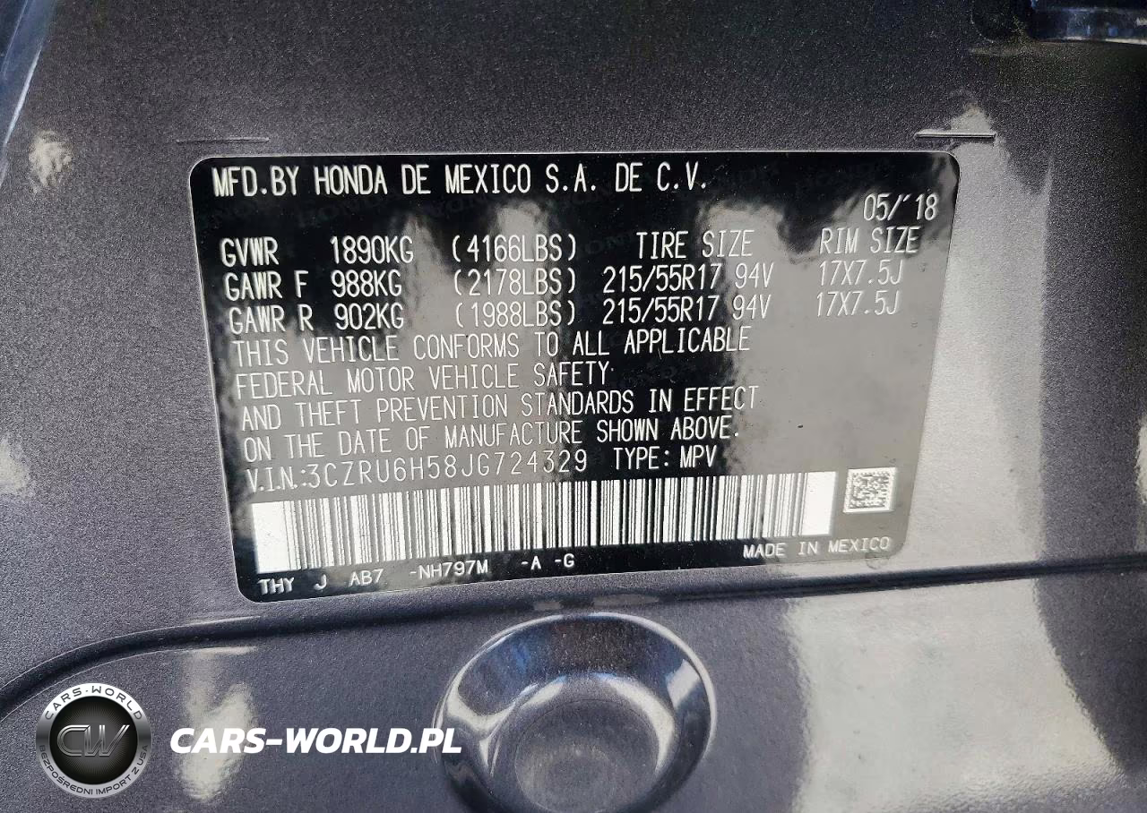 2018 Honda Hr-V Ex VIN:3CZRU6H58JG724329 - 12