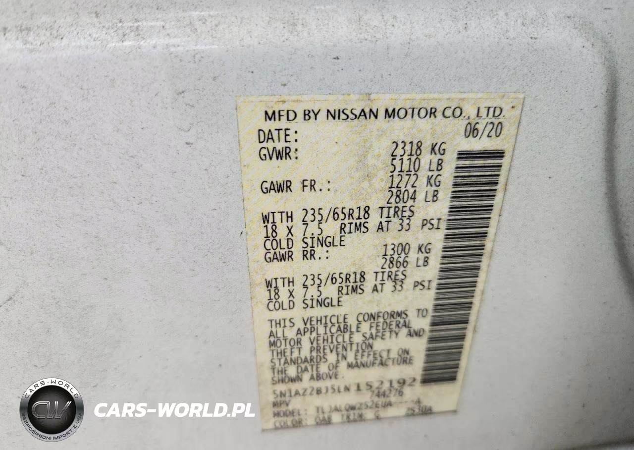 2020 Nissan Murano Sv VIN:5N1AZ2BJ5LN152192 - 13
