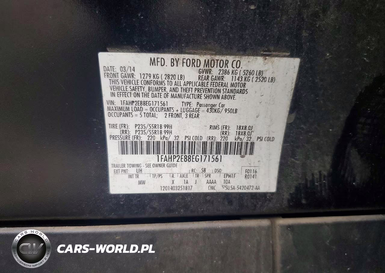 2014 Ford Taurus Sel VIN:1FAHP2E88EG171561 - 12