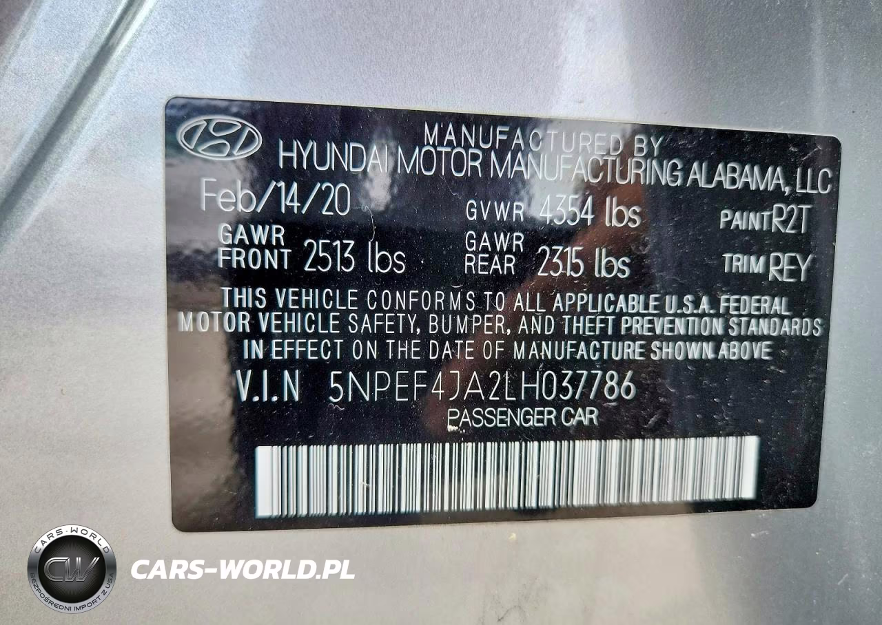 2020 Hyundai Sonata Sel VIN:5NPEF4JA2LH037786 - 13
