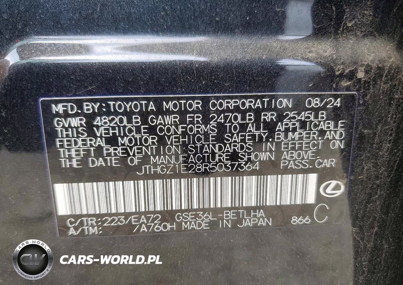 2024 Lexus Is 350 F Sport VIN:JTHGZ1E28R5037364 - 12