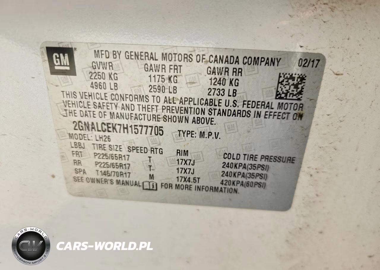 2017 Chevrolet Equinox Lt VIN:2GNALCEK7H1577705 - 13