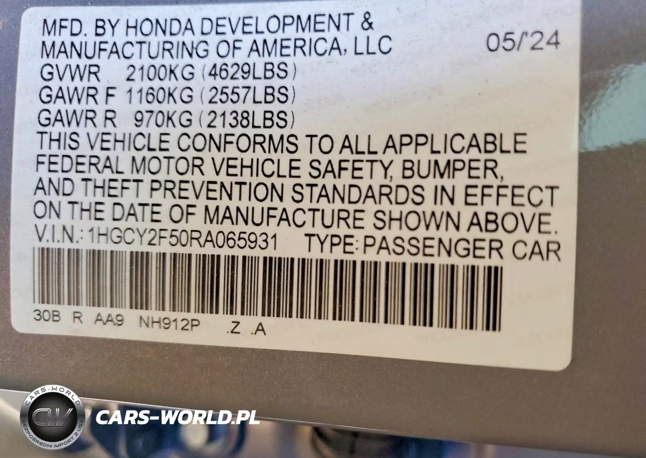 2024 Honda Accord Hybrid Sport VIN:1HGCY2F50RA065931 - 12