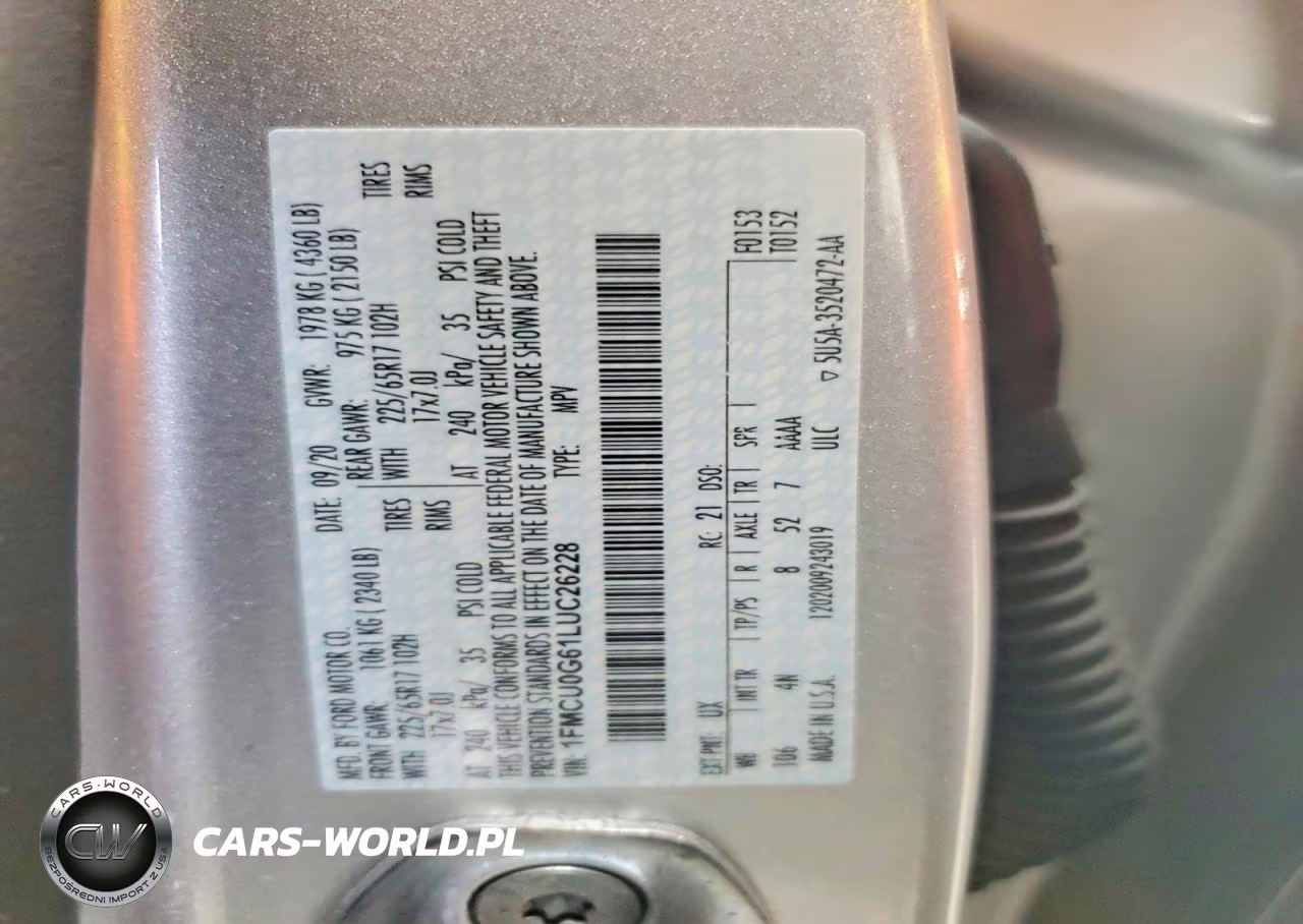2020 Ford Escape Se VIN:1FMCU0G61LUC26228 - 13