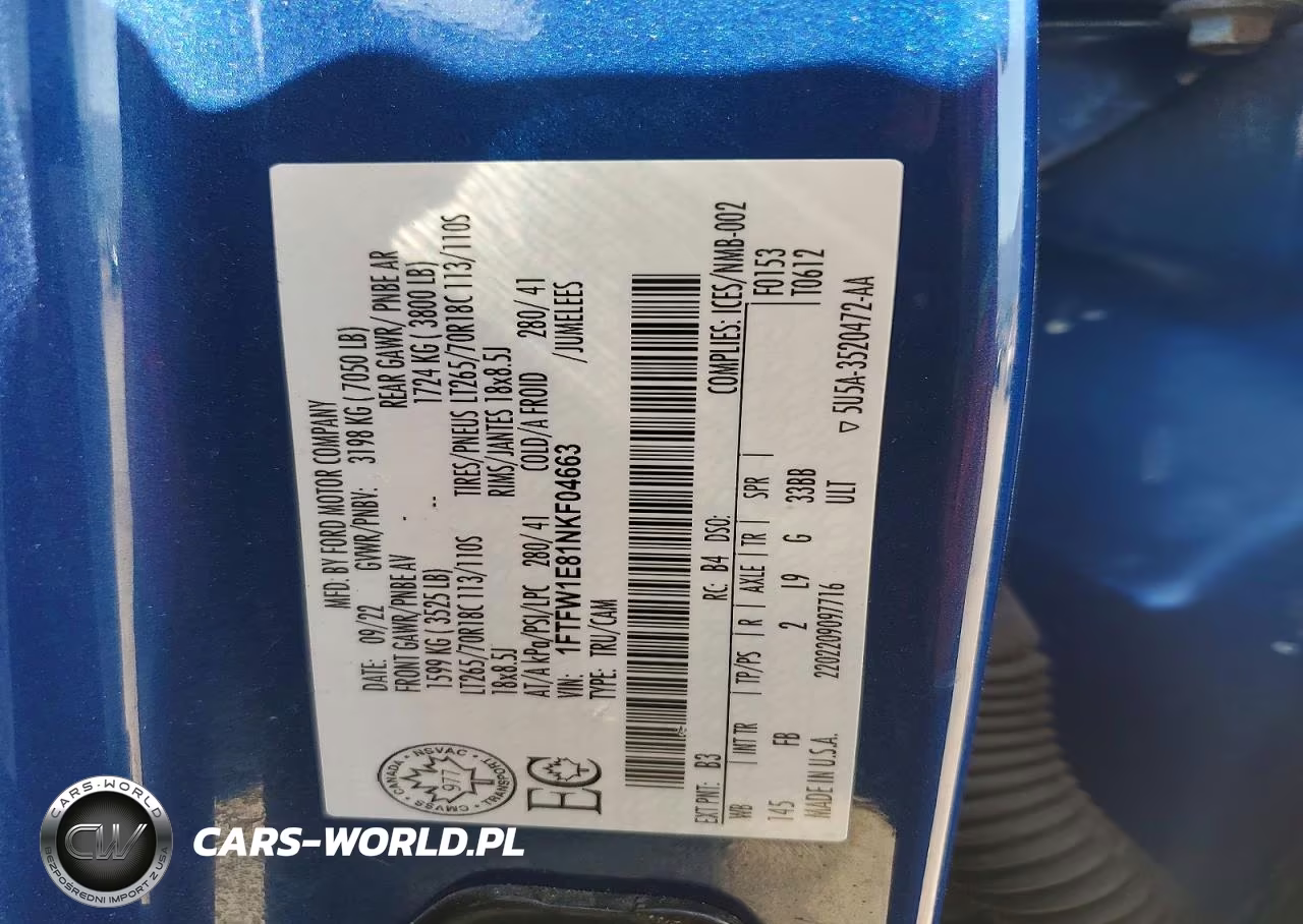 2022 Ford F150 Supercrew VIN:1FTFW1E81NKF04663 - 12
