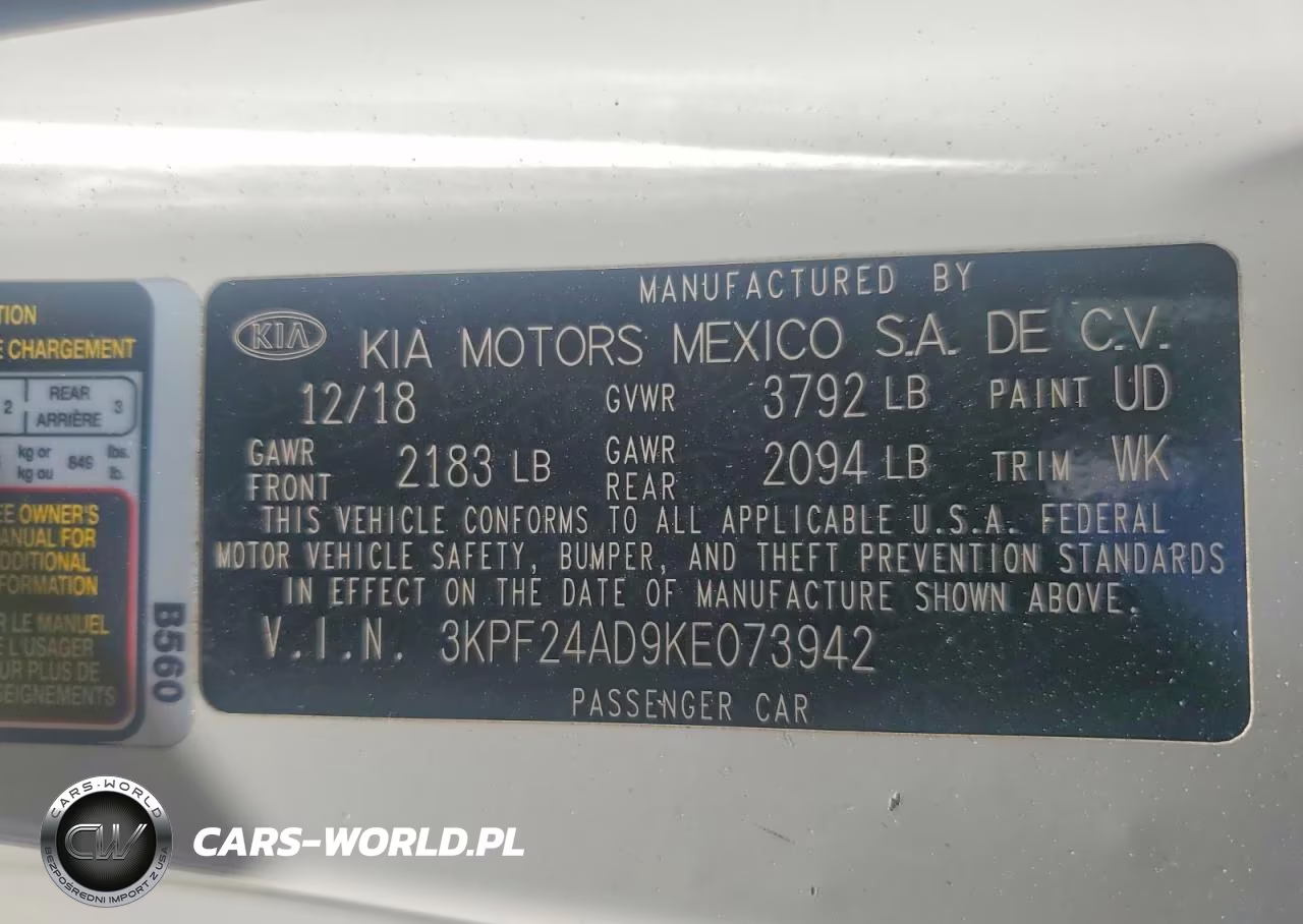 2019 Kia Forte Fe VIN:3KPF24AD9KE073942 - 12