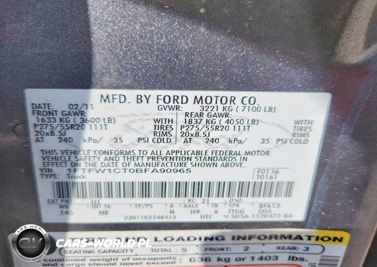 2011 Ford F150 Supercrew VIN:1FTFW1CT0BFA90965 - 12