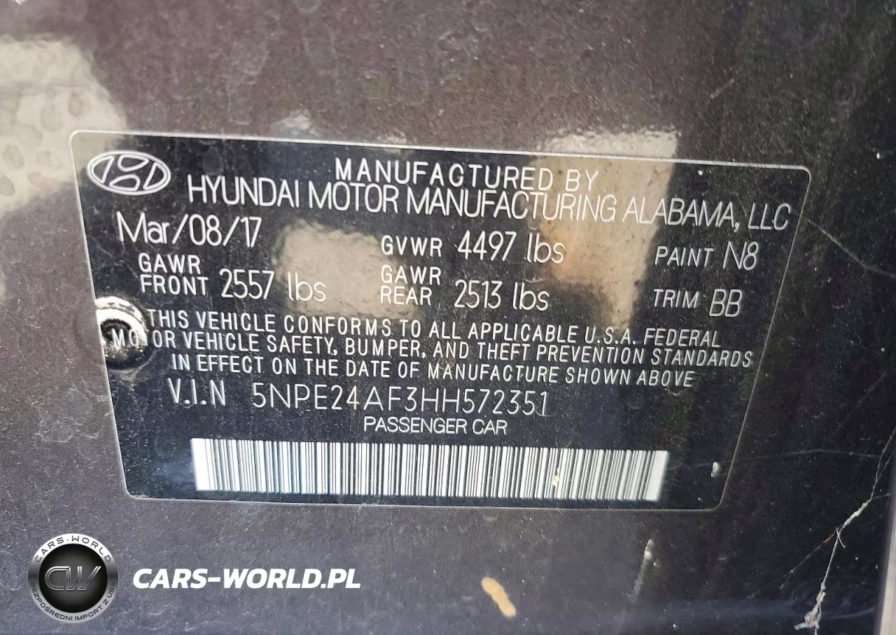 2017 Hyundai Sonata Se VIN:5NPE24AF3HH572351 - 12