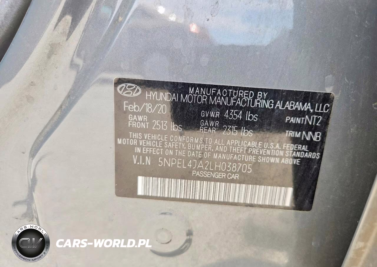 2020 Hyundai Sonata Sel VIN:5NPEL4JA2LH038705 - 12