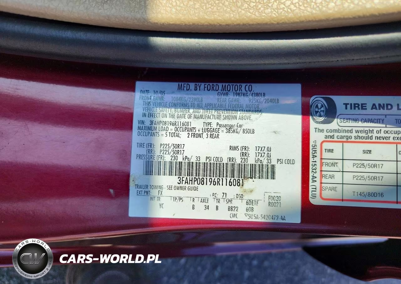 2006 Ford Fusion Sel VIN:3FAHP08196R116081 - 12
