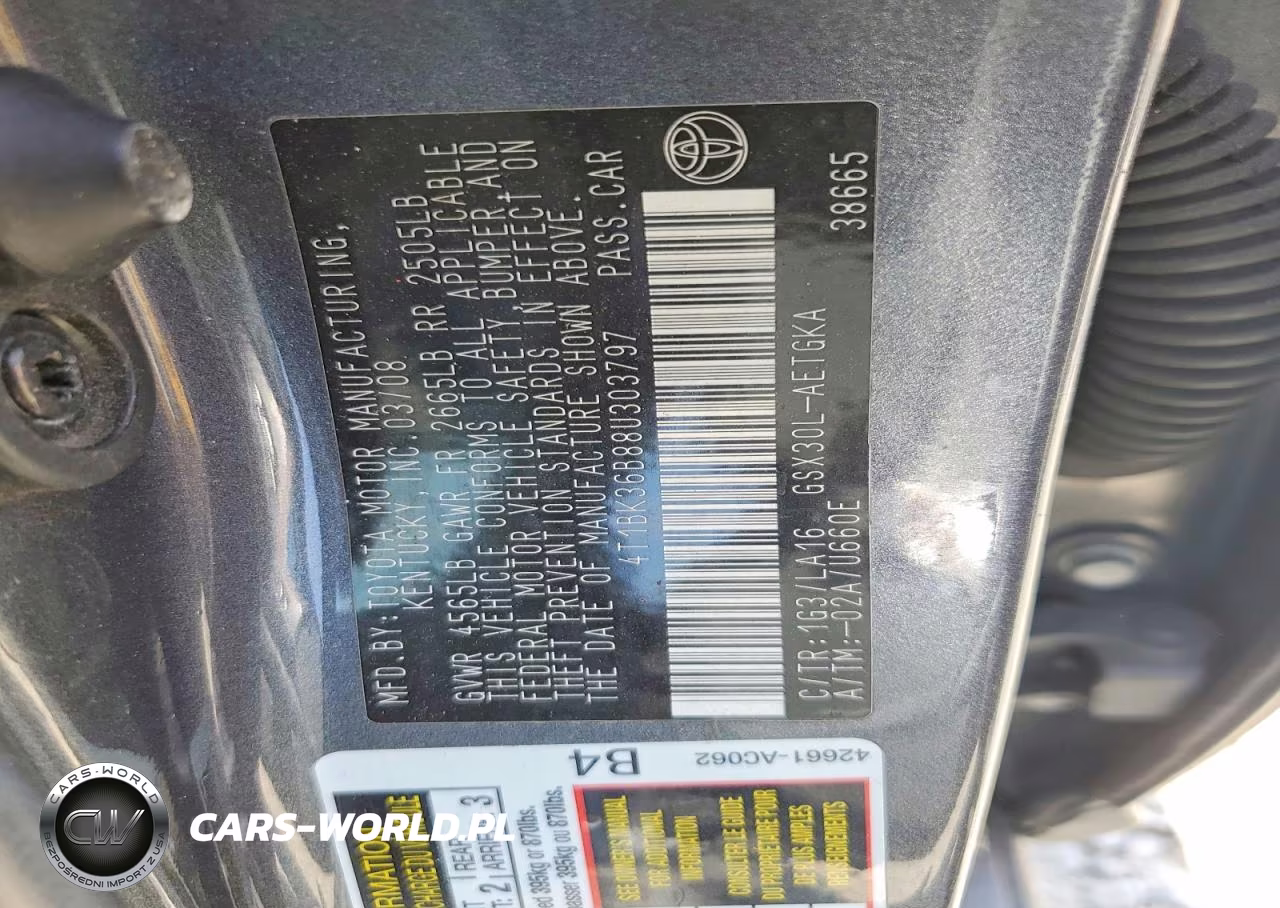 2008 Toyota Avalon Xls VIN:4T1BK36B88U303797 - 12