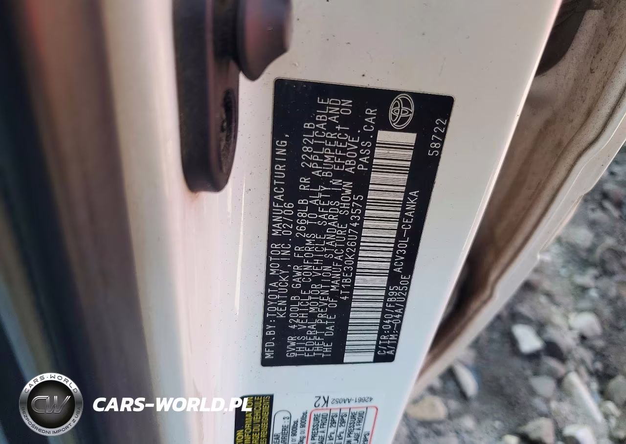 2006 Toyota Camry Le VIN:4T1BE30K26U743575 - 12