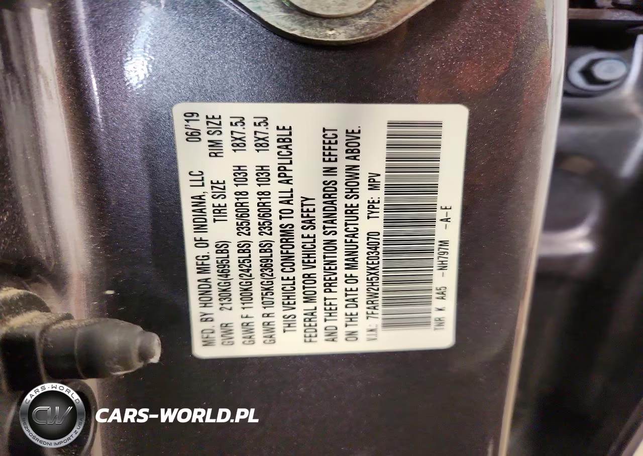 2019 Honda Cr-V Ex VIN:7FARW2H5XKE034070 - 13