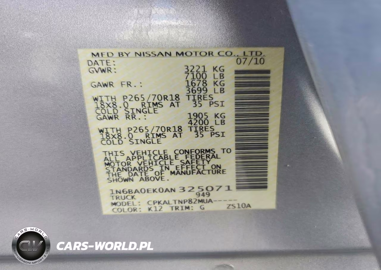 2010 Nissan Titan Xe VIN:1N6BA0EK0AN325071 - 13