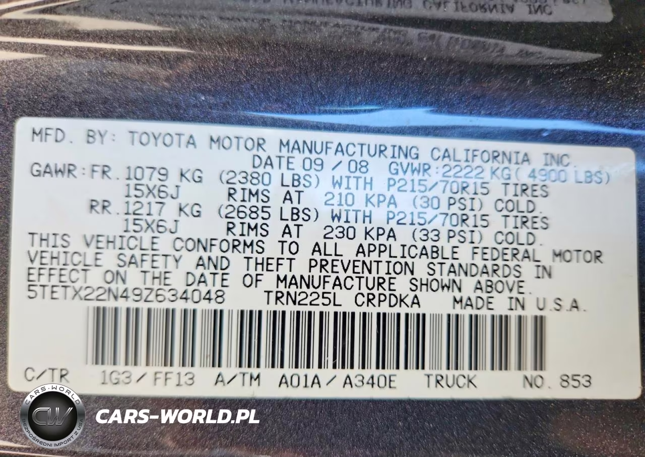 2009 Toyota Tacoma Access Cab VIN:5TETX22N49Z634048 - 12