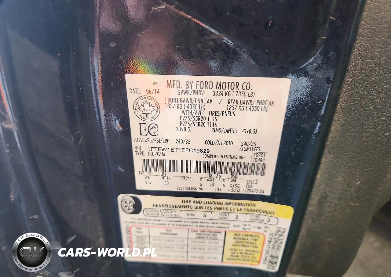 2014 Ford F150 Supercrew VIN:1FTFW1ET1EFC19829 - 13