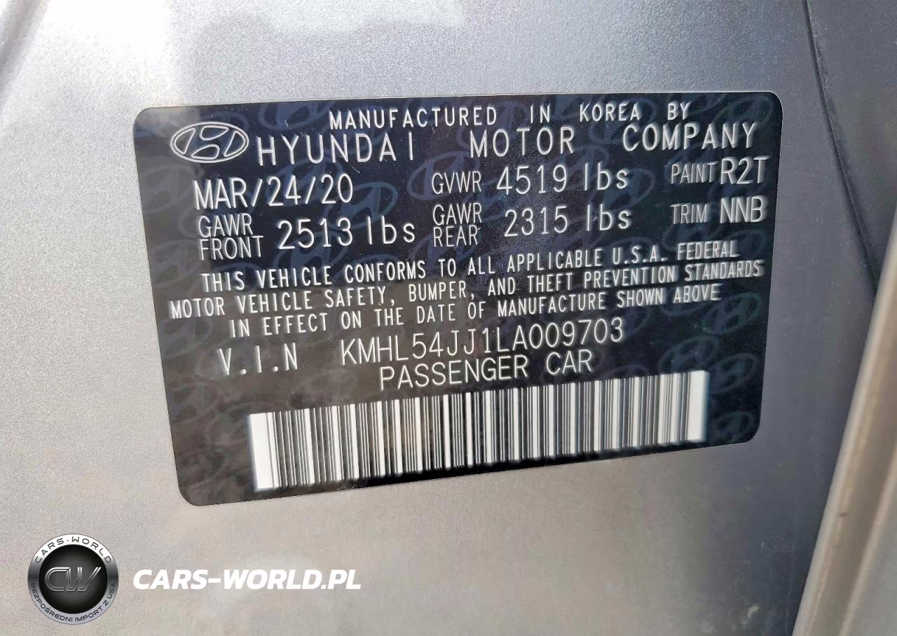 2020 Hyundai Sonata Hybrid Limited VIN:KMHL54JJ1LA009703 - 12