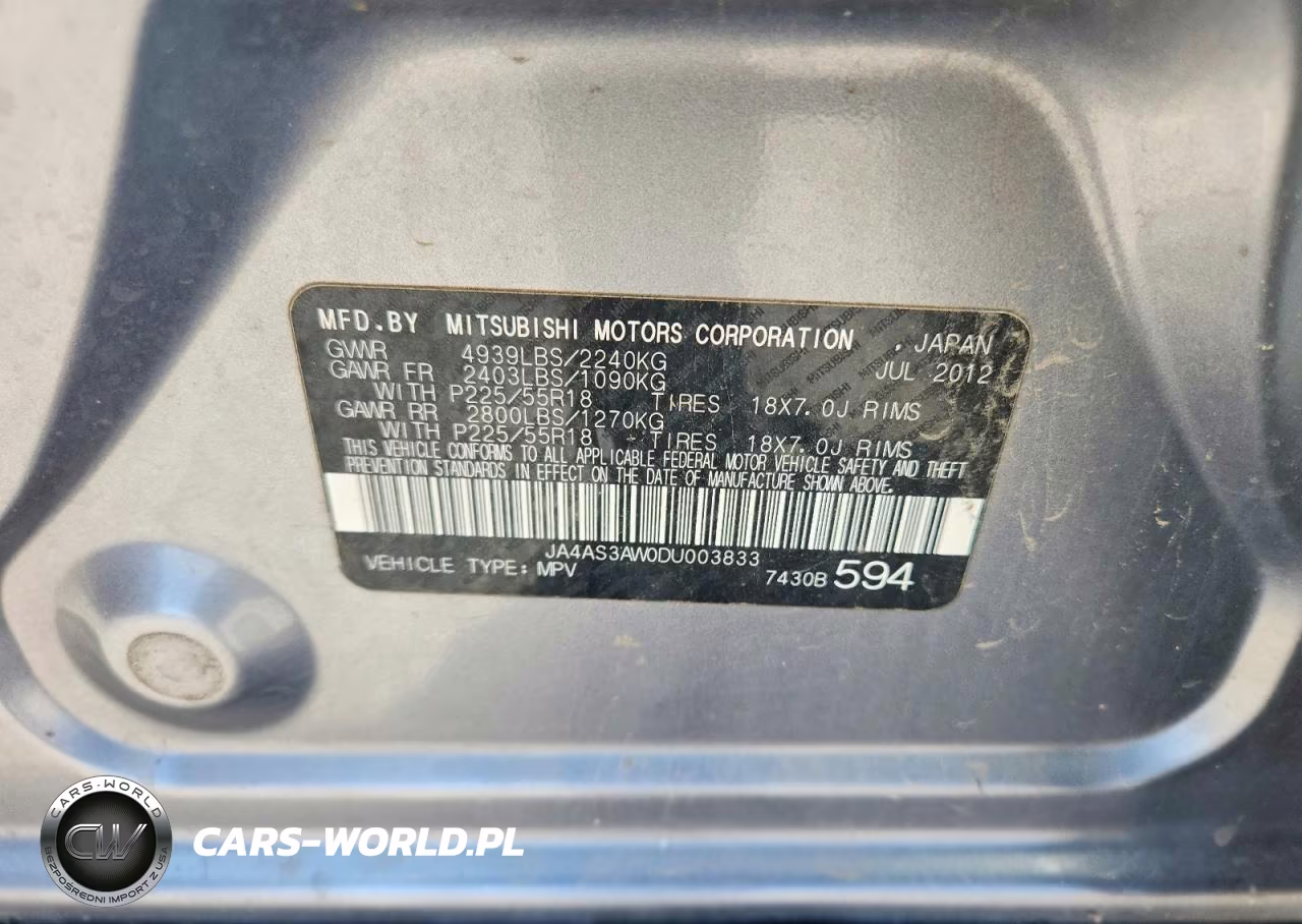 2013 Mitsubishi Outlander Se VIN:JA4AS3AW0DU003833 - 13