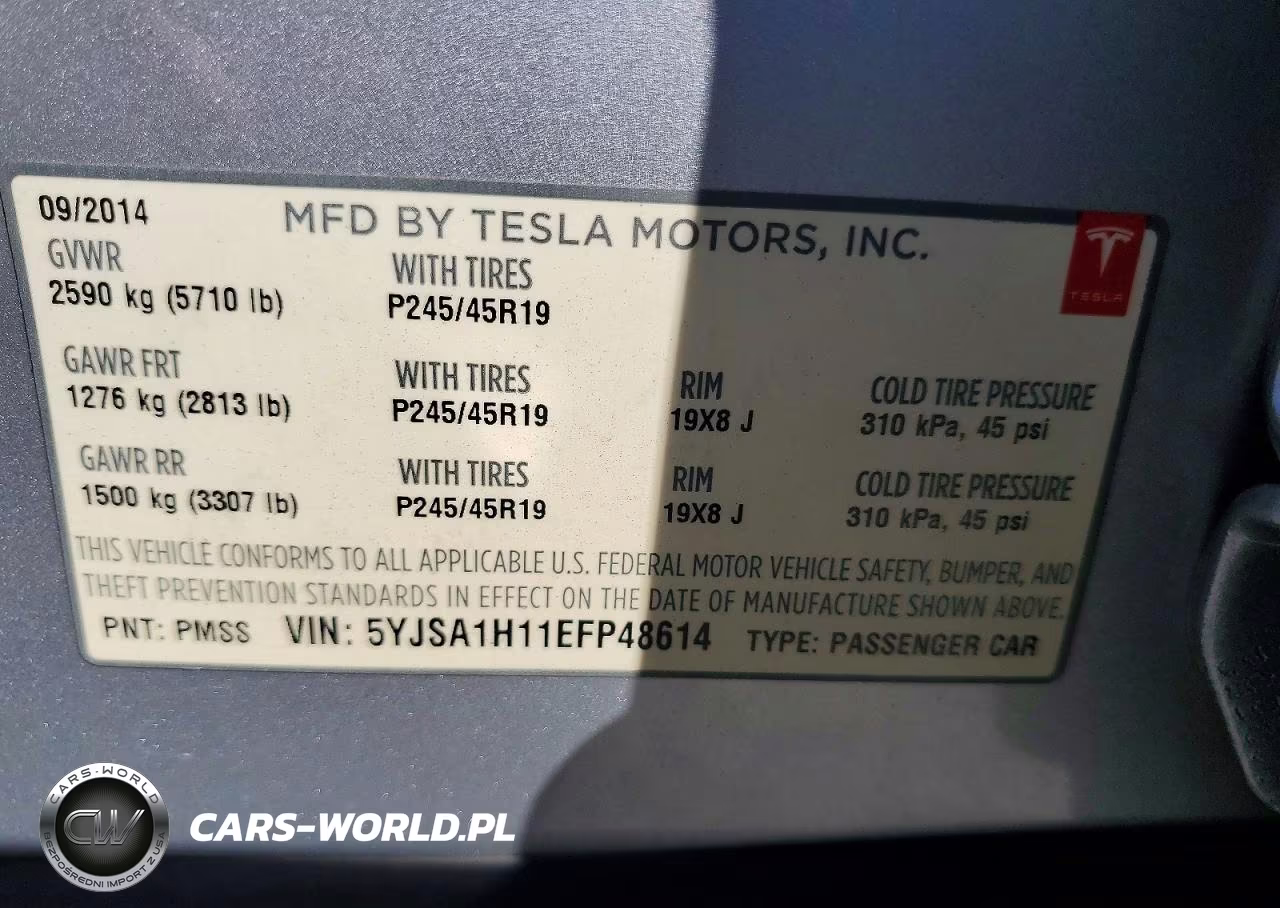 2014 Tesla Model S VIN:5YJSA1H11EFP48614 - 12