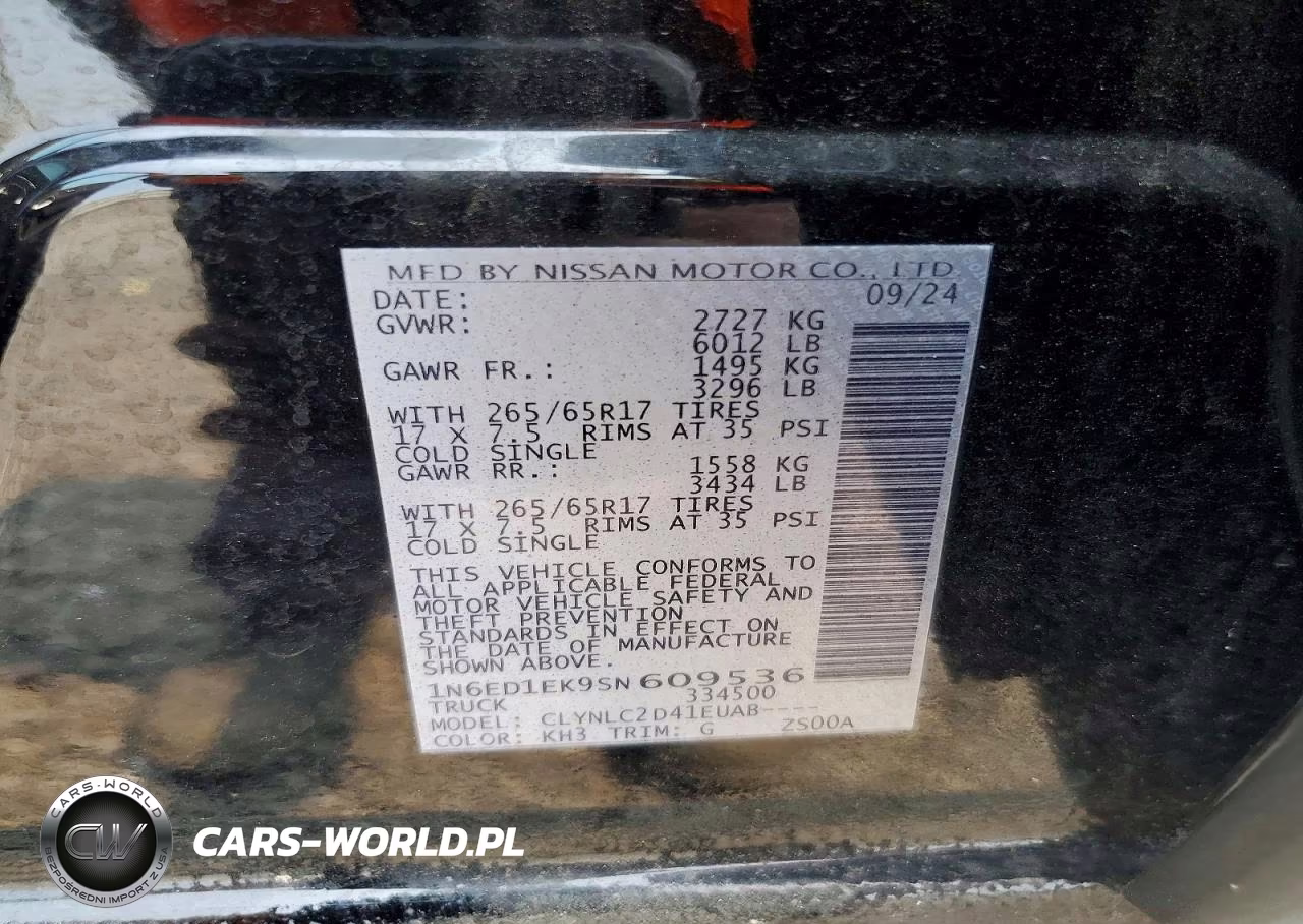 2025 Nissan Frontier Sv VIN:1N6ED1EK9SN609536 - 12