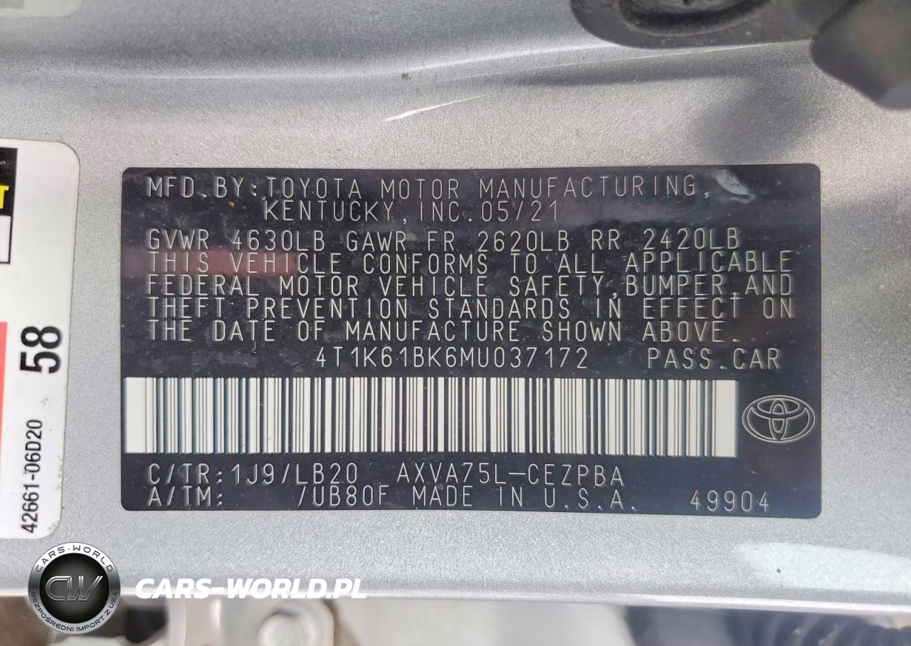 2021 Toyota Camry Xse VIN:4T1K61BK6MU037172 - 12