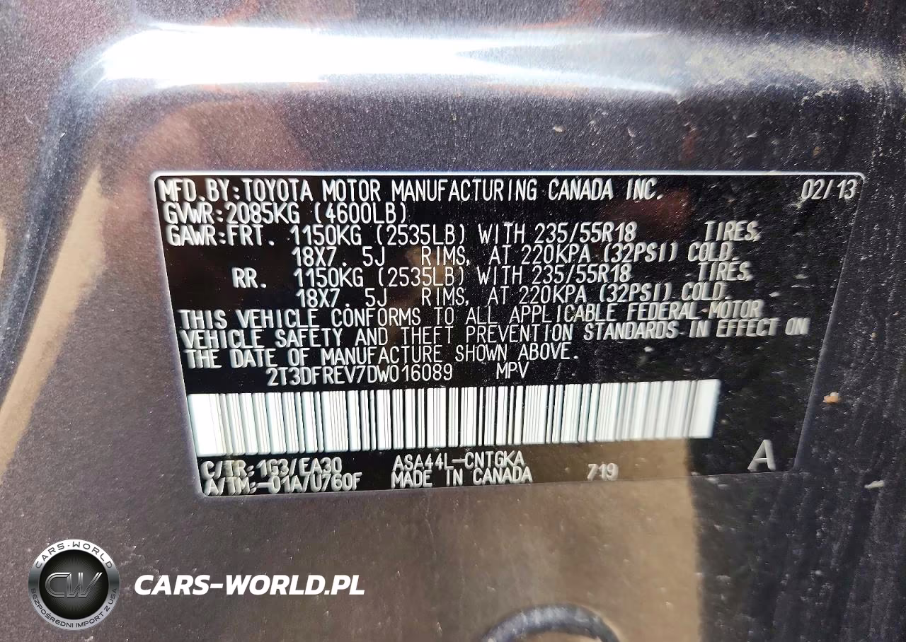 2013 Toyota Rav4 Limited VIN:2T3DFREV7DW016089 - 12