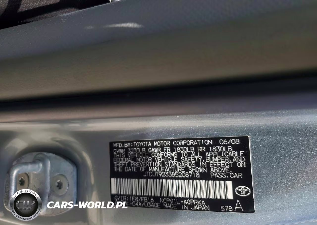 2008 Toyota Yaris Base VIN:JTDJT923385208718 - 12