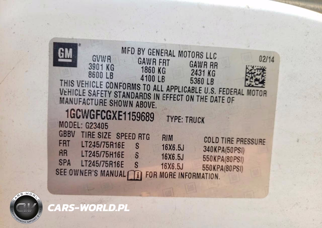 2014 Chevrolet Express G2500 VIN:1GCWGFCGXE1159689 - 13