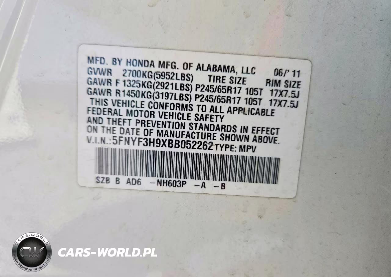 2011 Honda Pilot Touring VIN:5FNYF3H9XBB052262 - 13