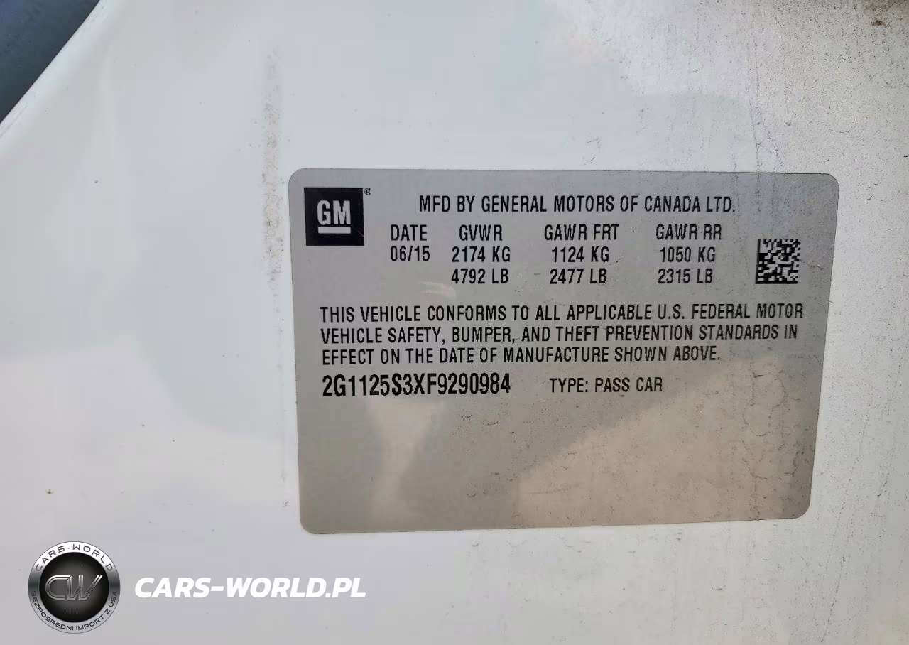 2015 Chevrolet Impala Lt VIN:2G1125S3XF9290984 - 12