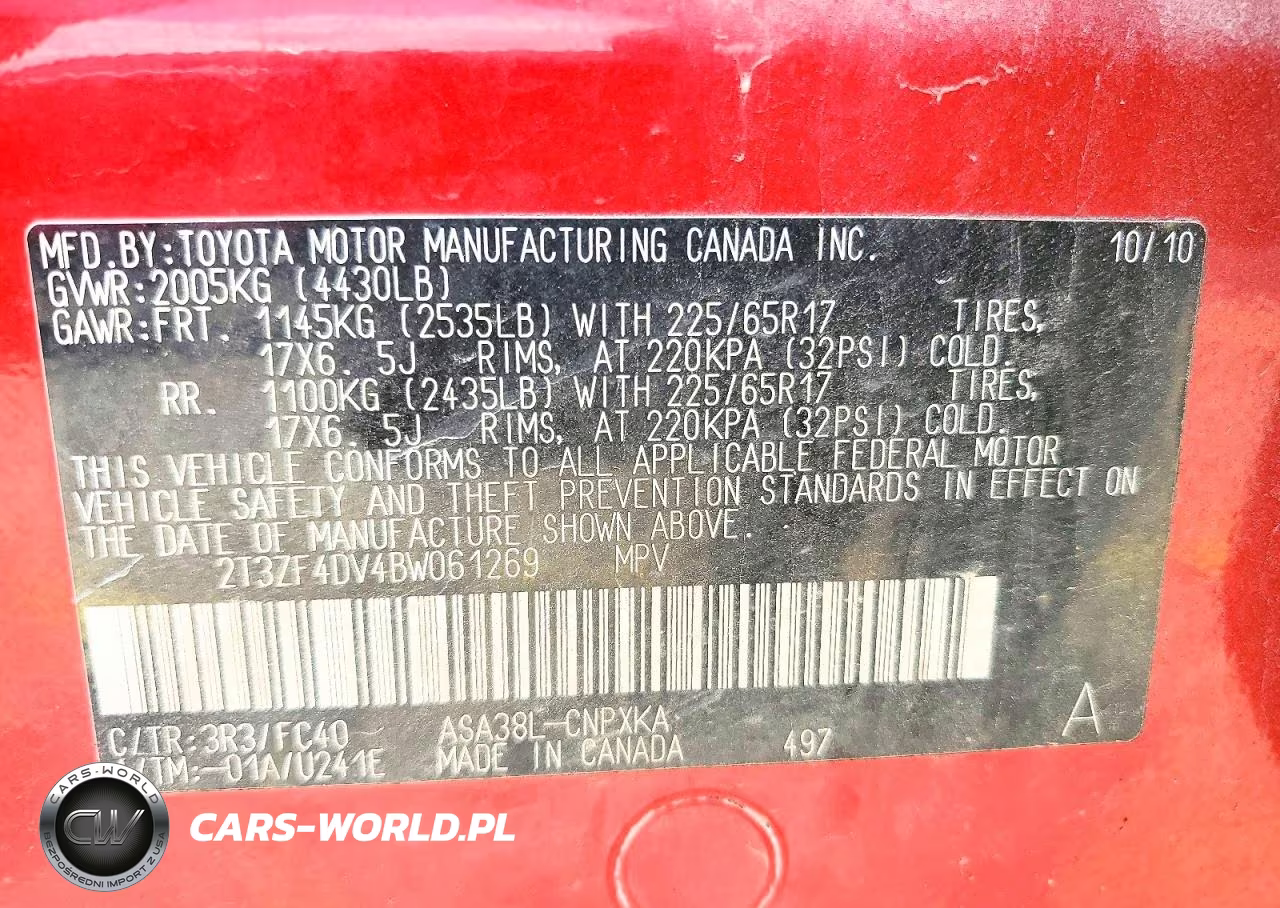 2011 Toyota Rav4 Base VIN:2T3ZF4DV4BW061269 - 14