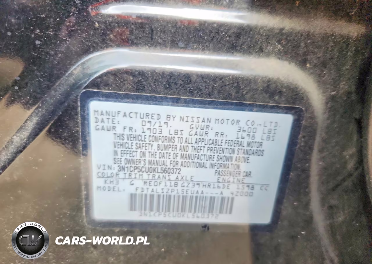 2019 Nissan Kicks Sv VIN:3N1CP5CU0KL560372 - 13