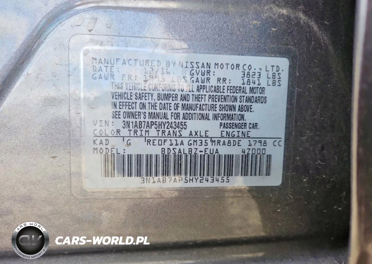 2017 Nissan Sentra S VIN:3N1AB7AP5HY243455 - 13