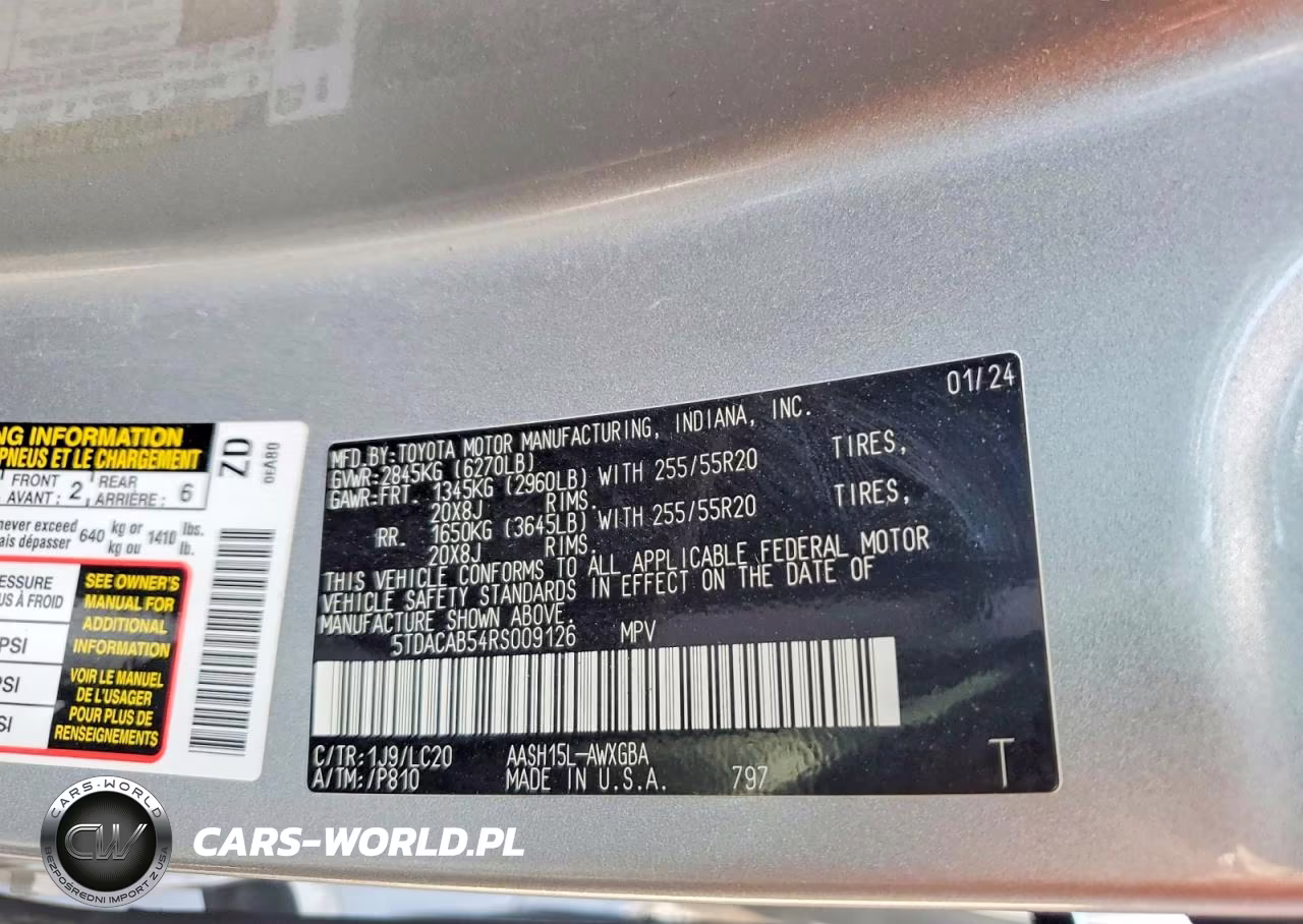 2024 Toyota Grand Highlander Hybrid Limited VIN:5TDACAB54RS009126 - 14