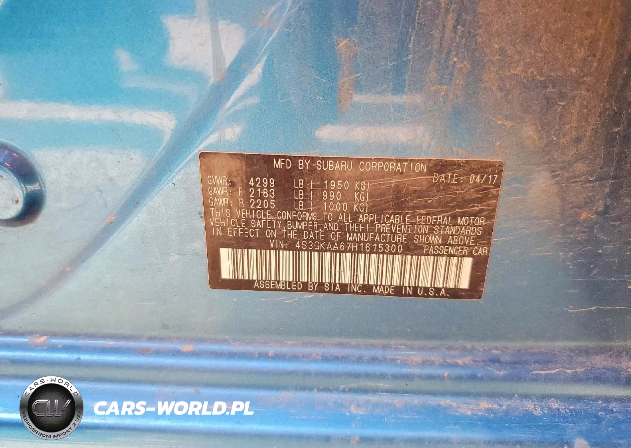 2017 Subaru Impreza VIN:4S3GKAA67H1615300 - 12