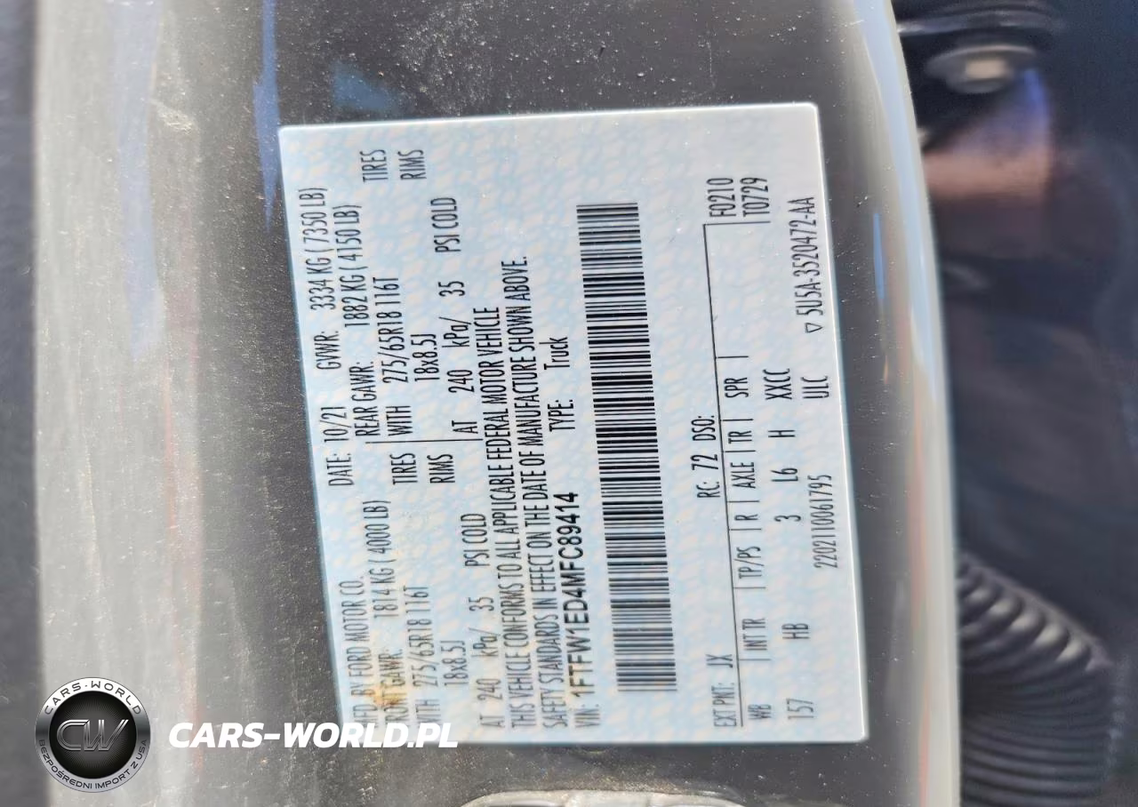 2021 Ford F150 Supercrew VIN:1FTFW1ED4MFC89414 - 13