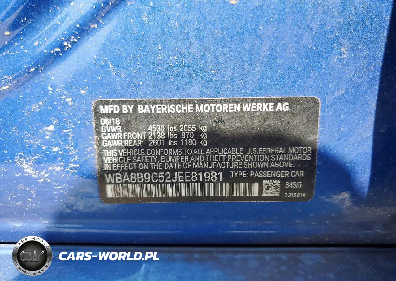 2018 BMW 330 I VIN:WBA8B9C52JEE81981 - 13