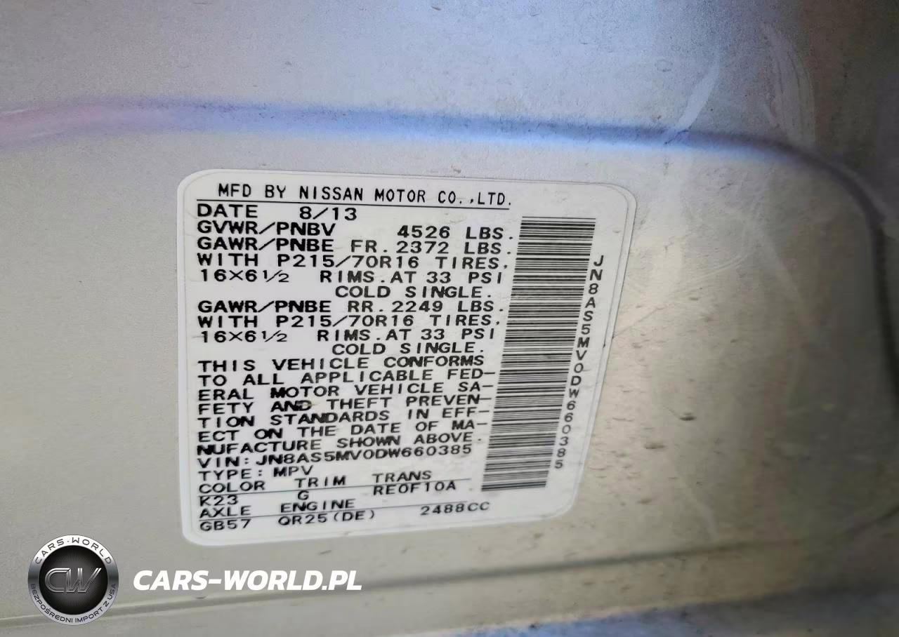 2013 Nissan Rogue S VIN:JN8AS5MV0DW660385 - 13